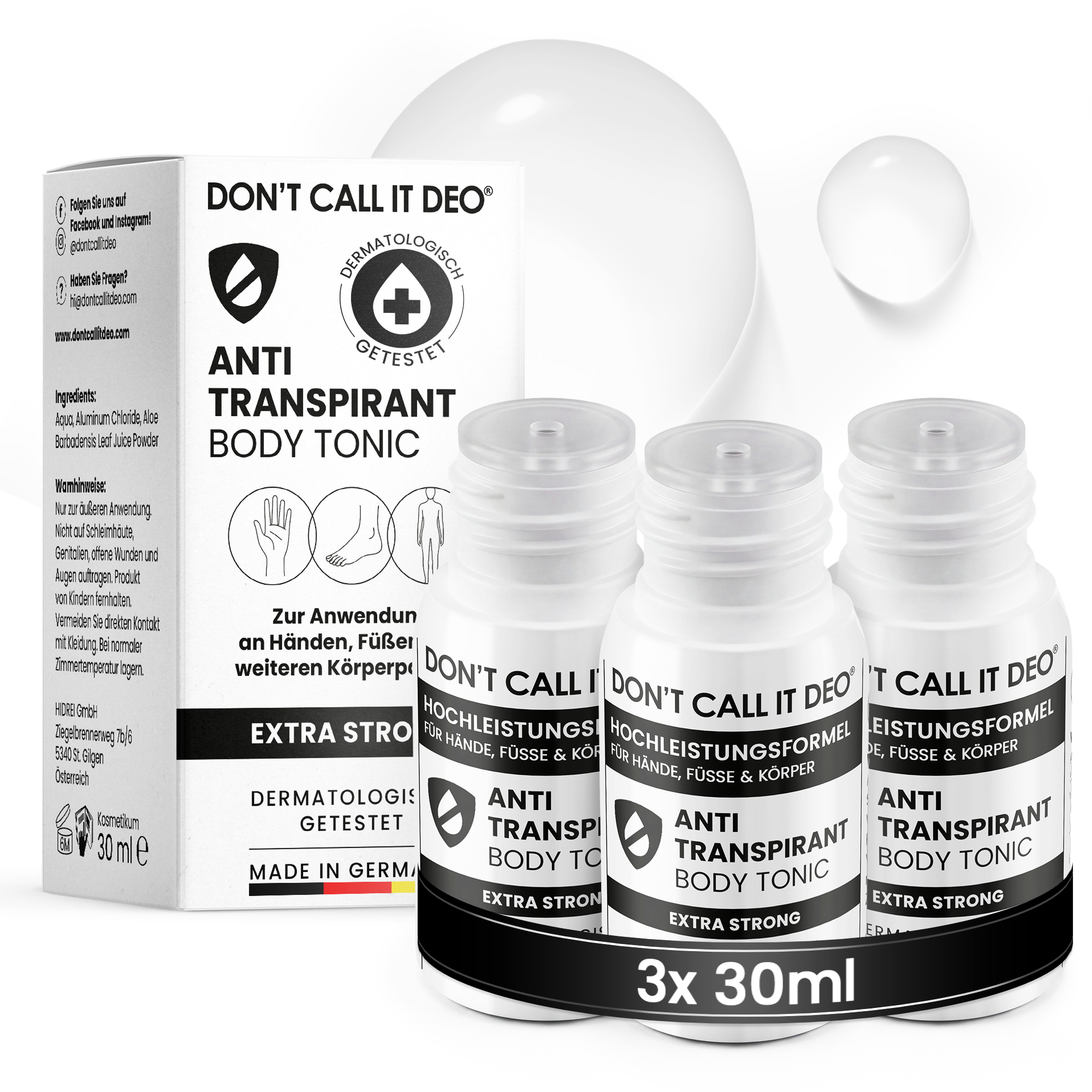 Vorteilsset: 3x DCID Antitranspirant Body Tonic