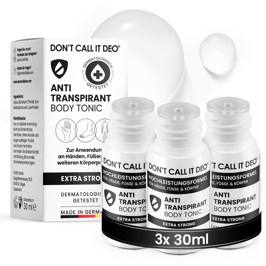 Vorteilsset: 3x DCID Antitranspirant Body Tonic